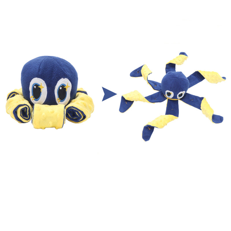 Octopus-Shaped Dog Toy Octopus-Shaped Paper Food Leak Pet Toy Molar Teeth Sniffing