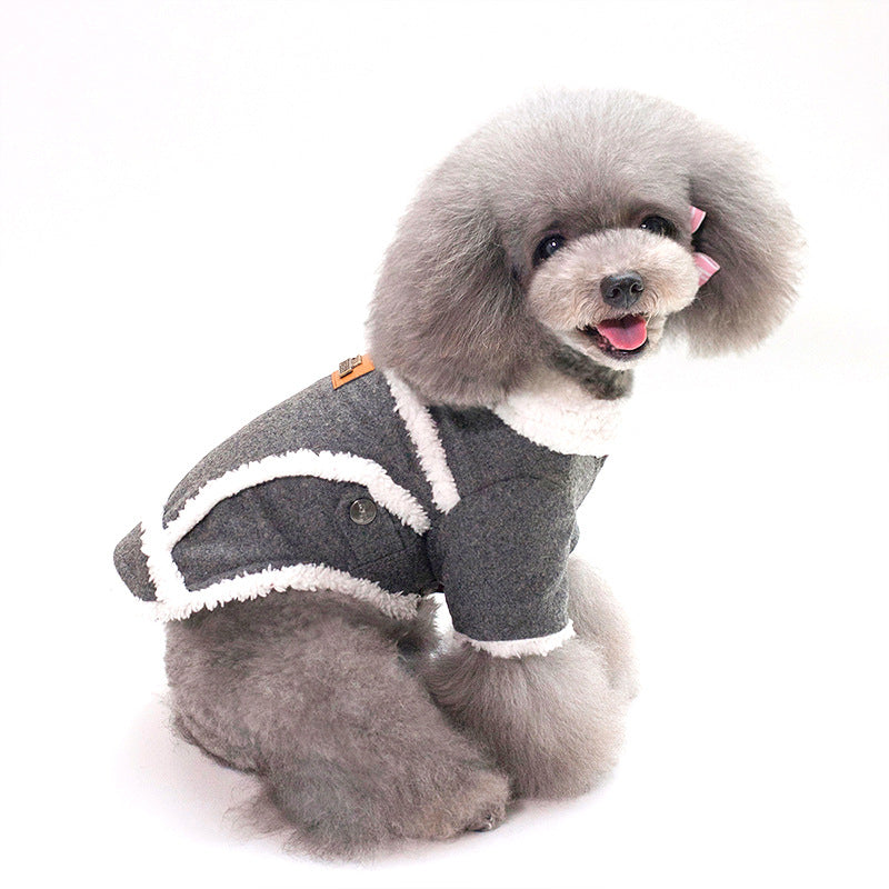 Warm Fleece-Lined Two-Leg Dog Clothes