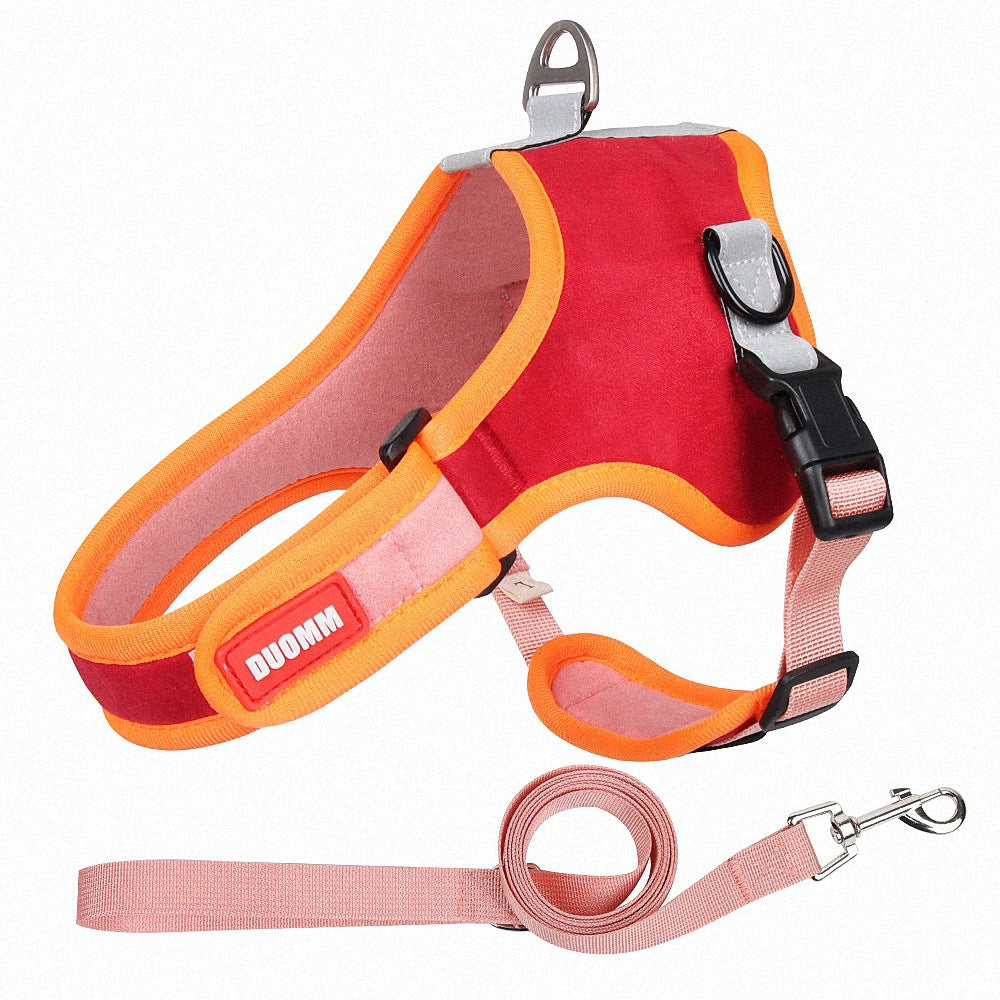 Saddle-Type Reflective Suede Leash Pet Harness