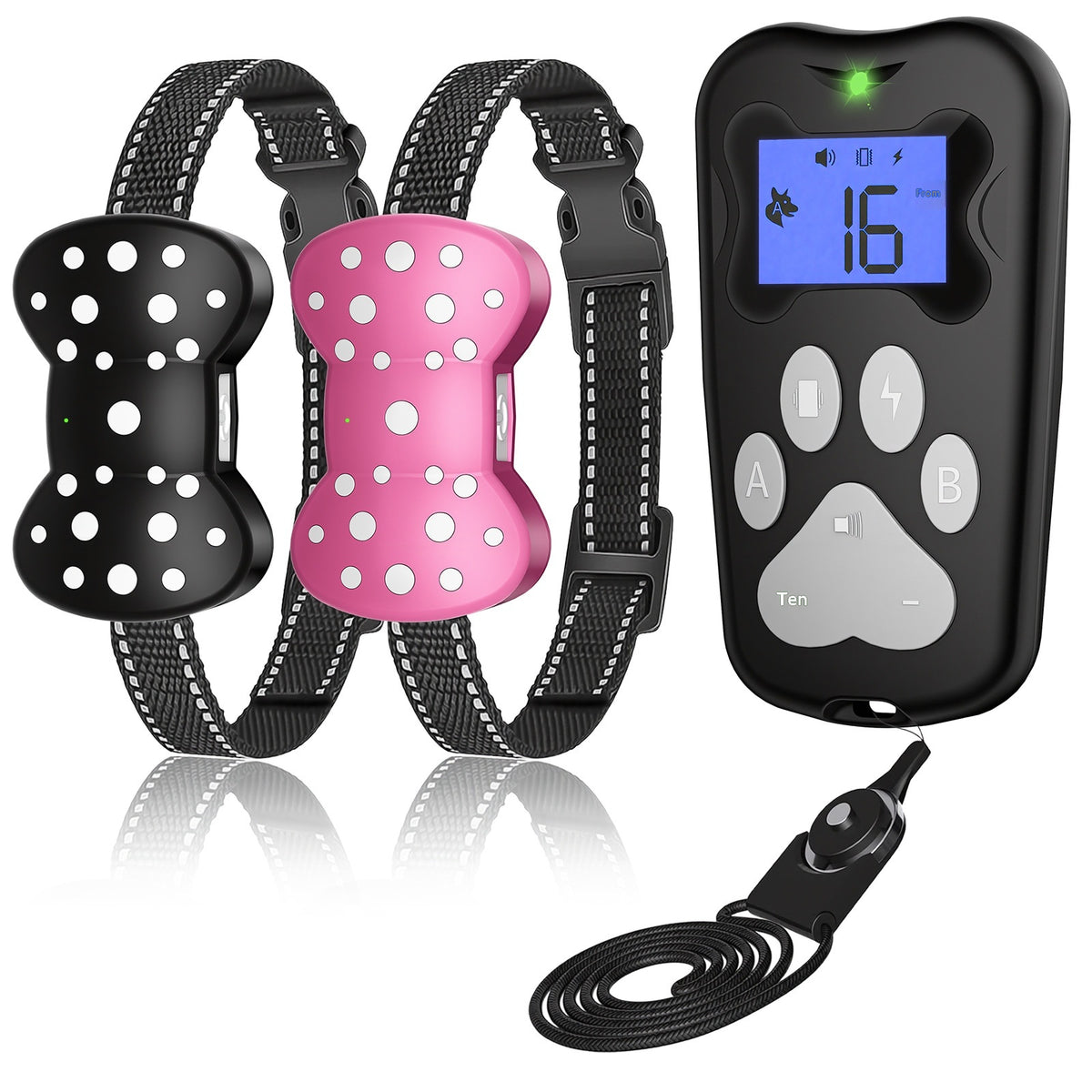 Electric-Shock Remote Dog Training Device Rechargeable Waterproof Long Range Ultrasonic Bark Control Collar