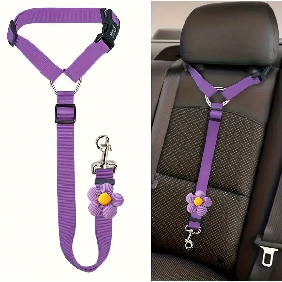 Elastic Reflective Dog Car Harness Strap
