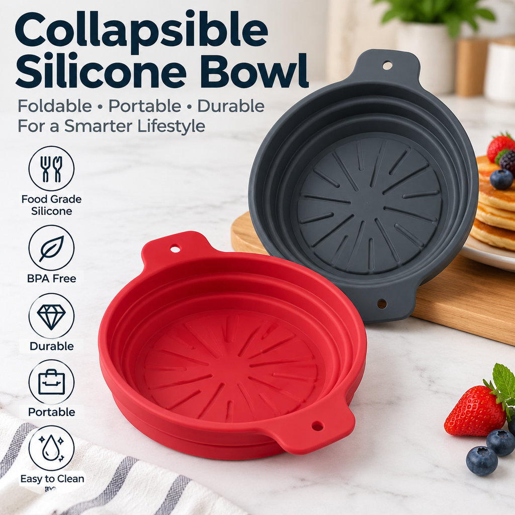 Collapsible Silicone Travel Food Bowl