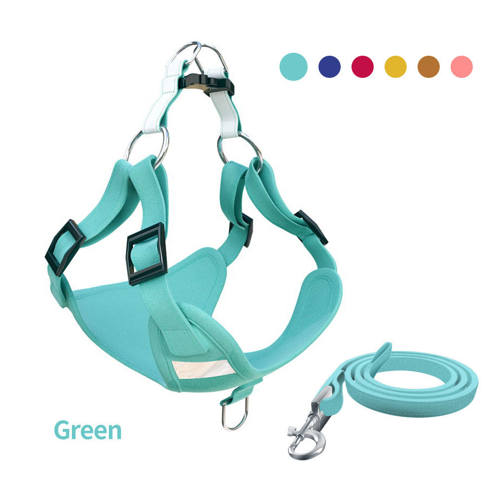Reflective Dog Leash Vest Harness Set