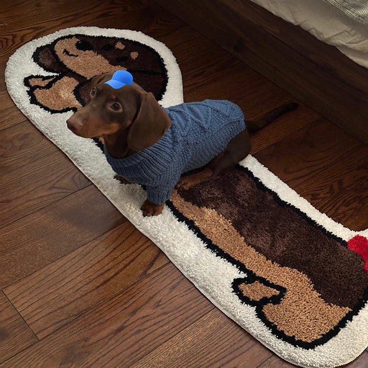 Long Thickened Dachshund Flocking Carpet