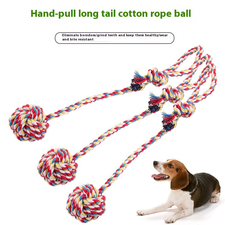 Pet Bite Rope Hand Pull Drag Ball Of Cotton Rope Toy