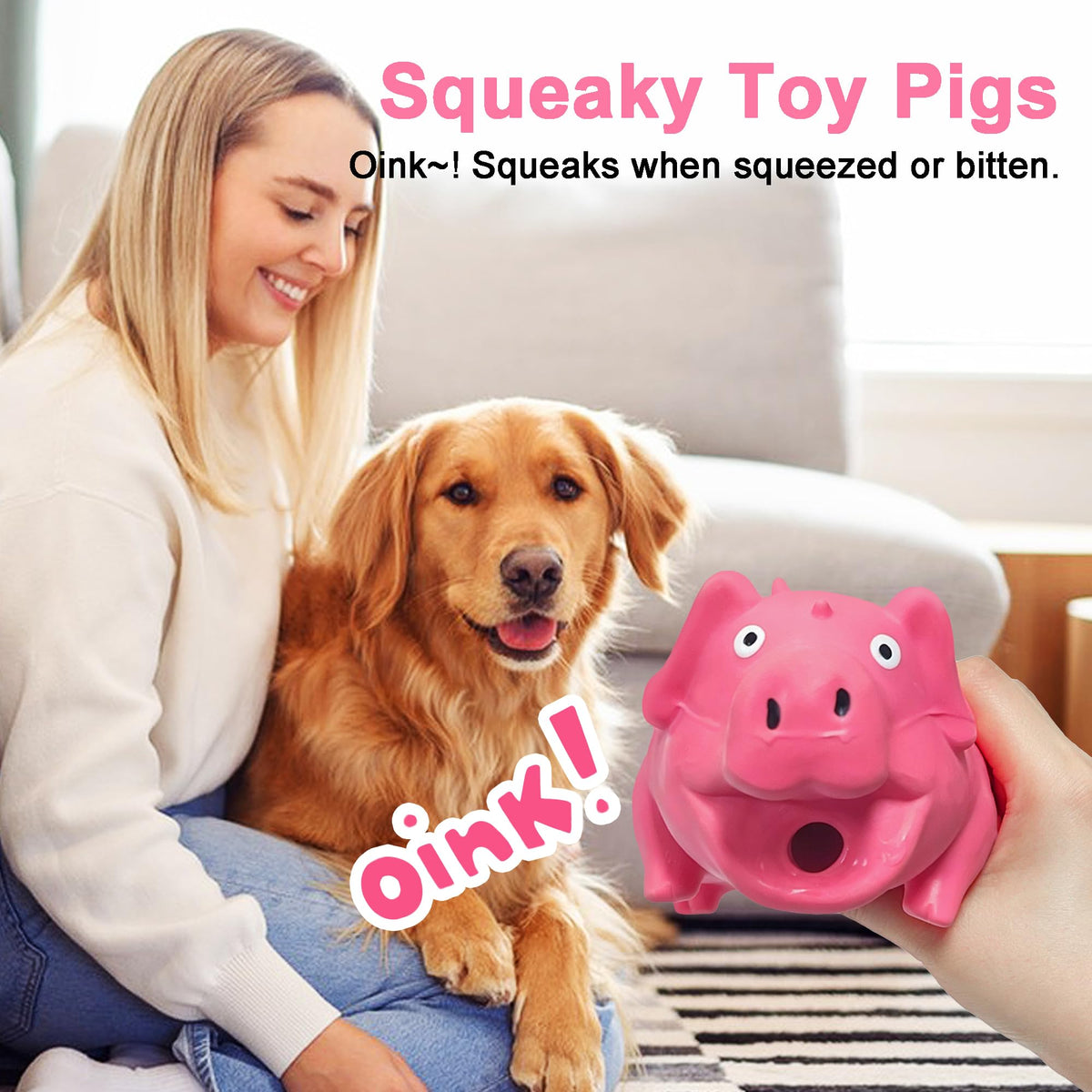 Grunting Latex Pig Dog Toy