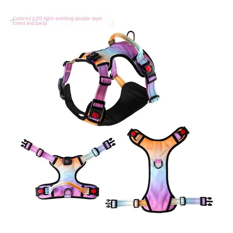 Usb Rechargeable Pet Led Luminous Chest Strap