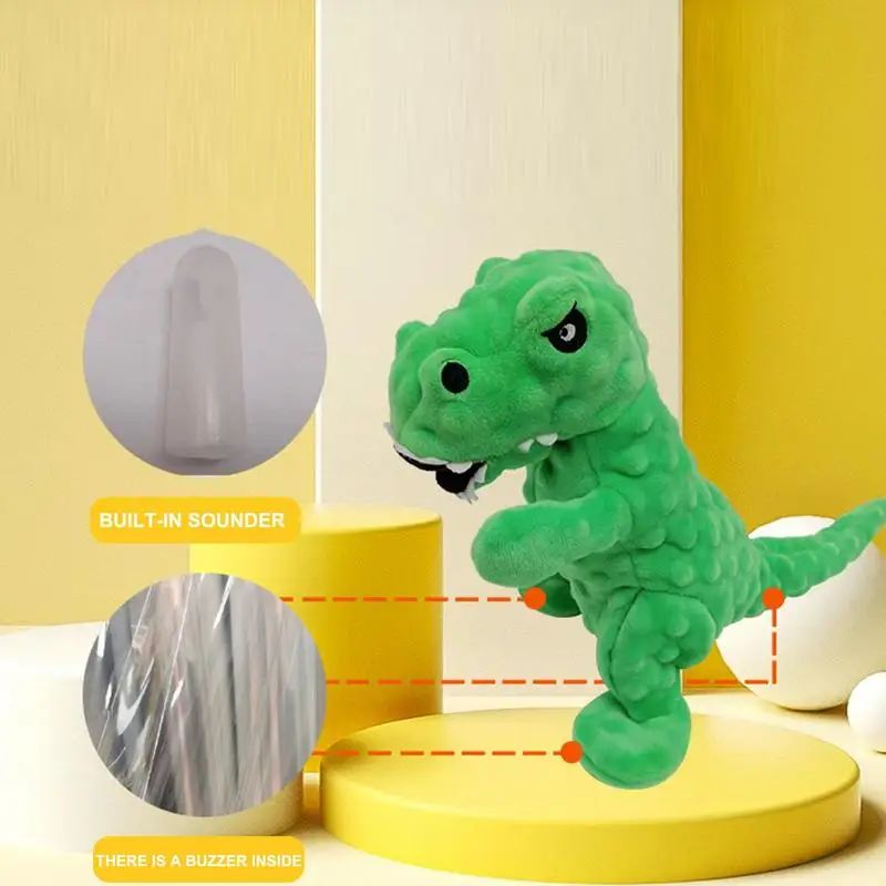 Dinosaur Squeaky Dog Toy Grunting Dinosaur Dog Toy That Oinks Grunts For Small Medium Large Dogs Squeaker Chew Training Puppy