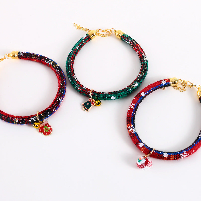 Adjustable Collar For Pet Christmas Gloves Bell Pendant