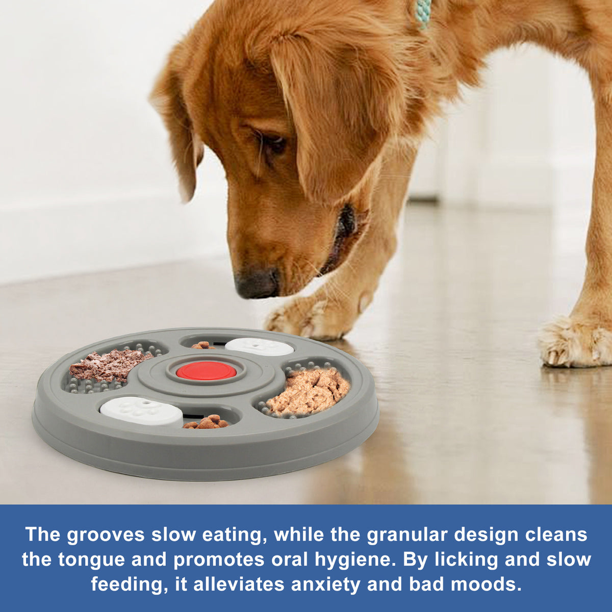 2-in-1 Slow Feeder Dog Bowl and Lick Mat