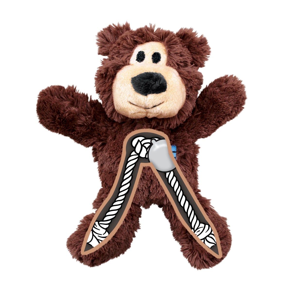 Wild Knots Bear, Knotted Rope Plush Toy, For X-Small Dogs Soft Plush Bear With Internal Knotted Ropes & Minimal Stuffing For Less Mess Durin