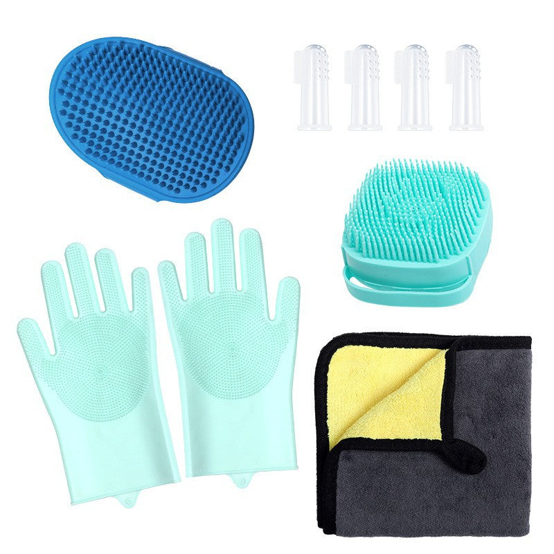 Pet Bathing Gloves Dog Bath Supplies Set