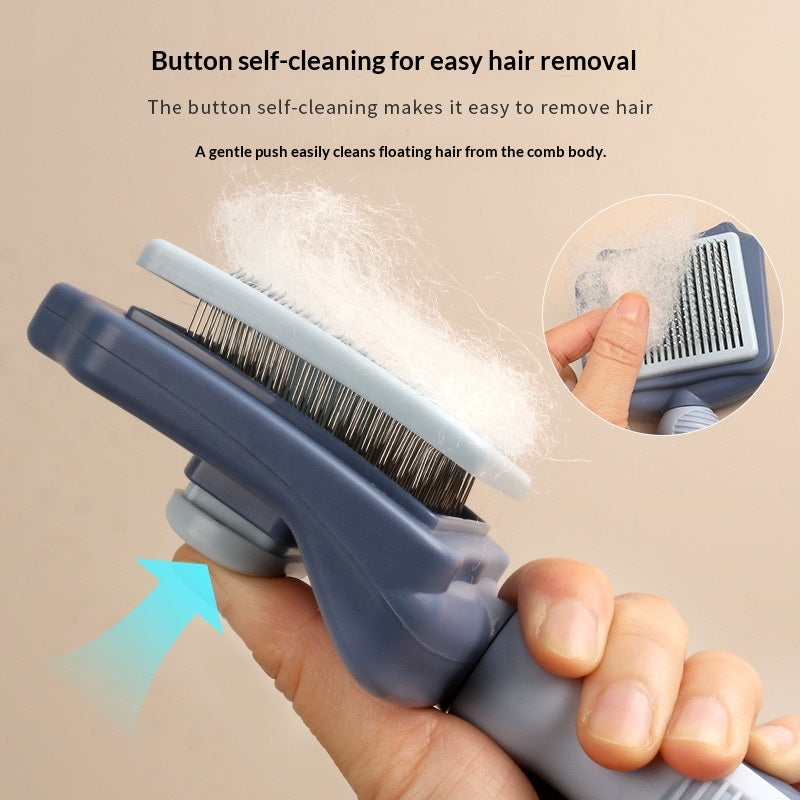 Key-Press Self-Cleaning Depilatory Pet Comb
