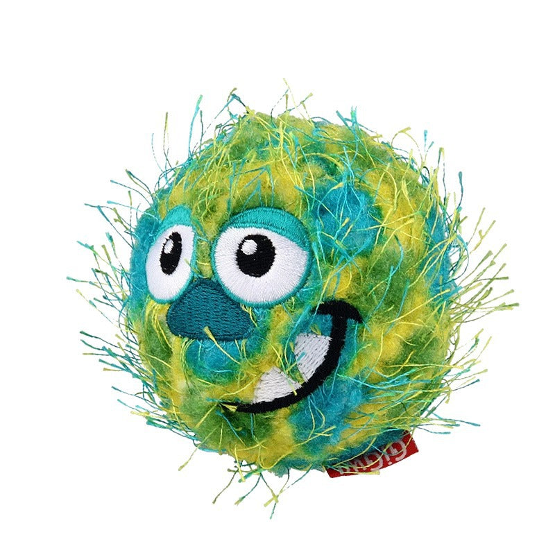 Plush Squeaky Molar Dog Toy Ball
