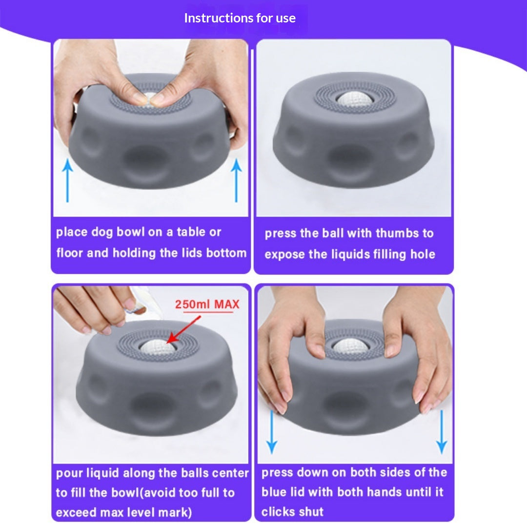 Anti-Overflow Slow Feeder Licking Bowl
