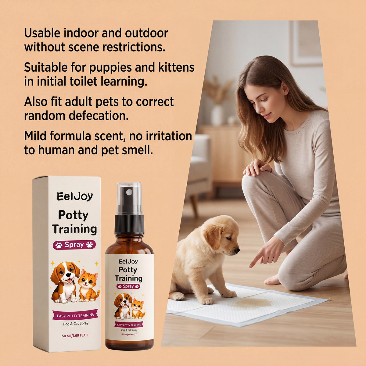 Eeljoy Pet Toilet Training Spray Daily Gentle Training Spray To Guide Pets To The Toilet Convenient Spray