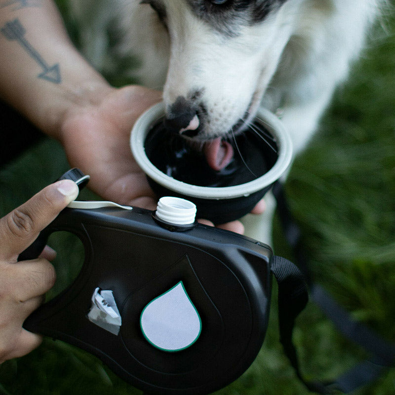 Portable Retractable Leash With Water Bottle