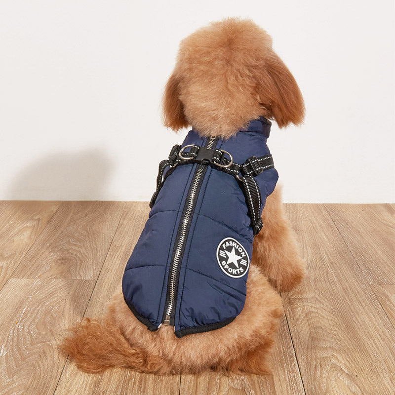 Warm Fleece-Lined Reflective Dog Overalls