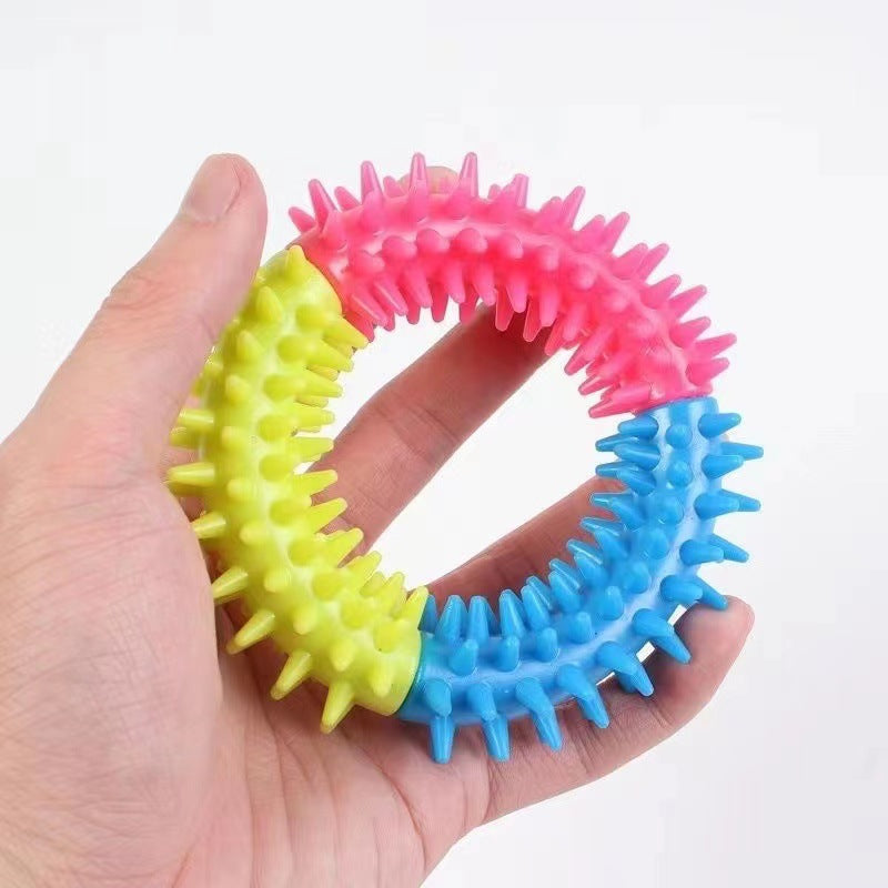 Tpr Rubber Three-Color Thorn Ring Bite-Resistant Toys