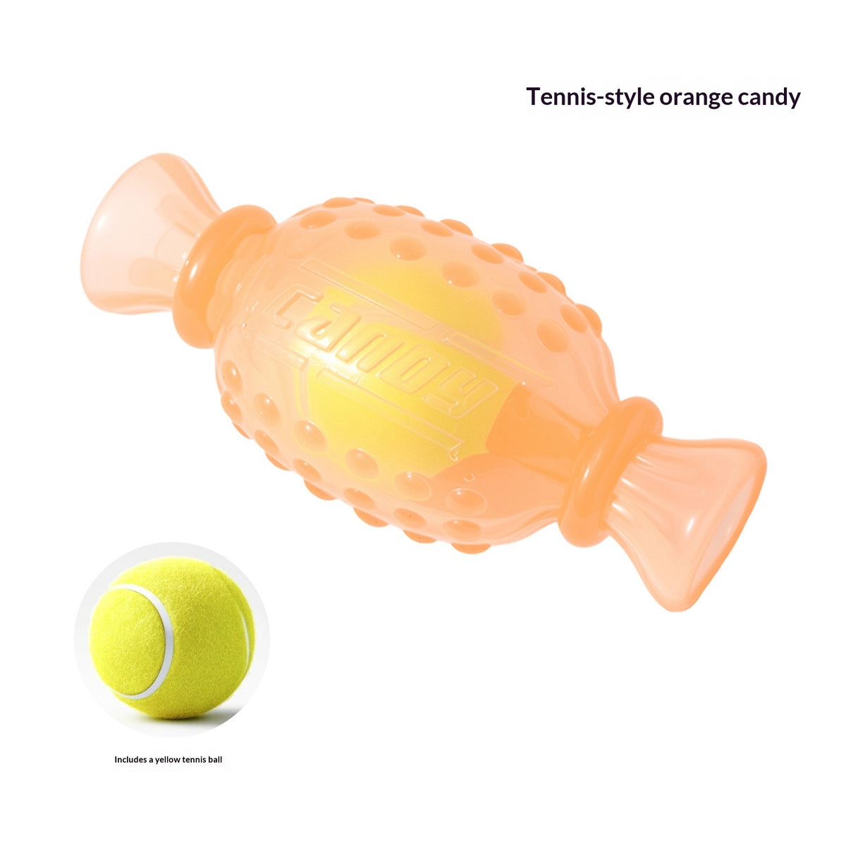Glowing Candy Tennis Ball Dog Toy