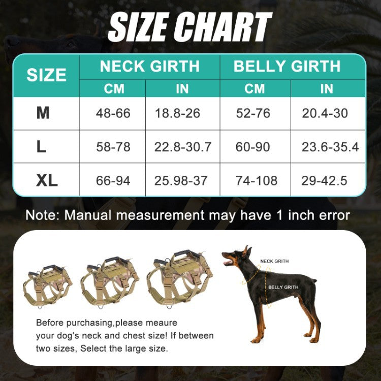 Cross-Border Dog Tactical Harness With Reflective Lightweight Leash