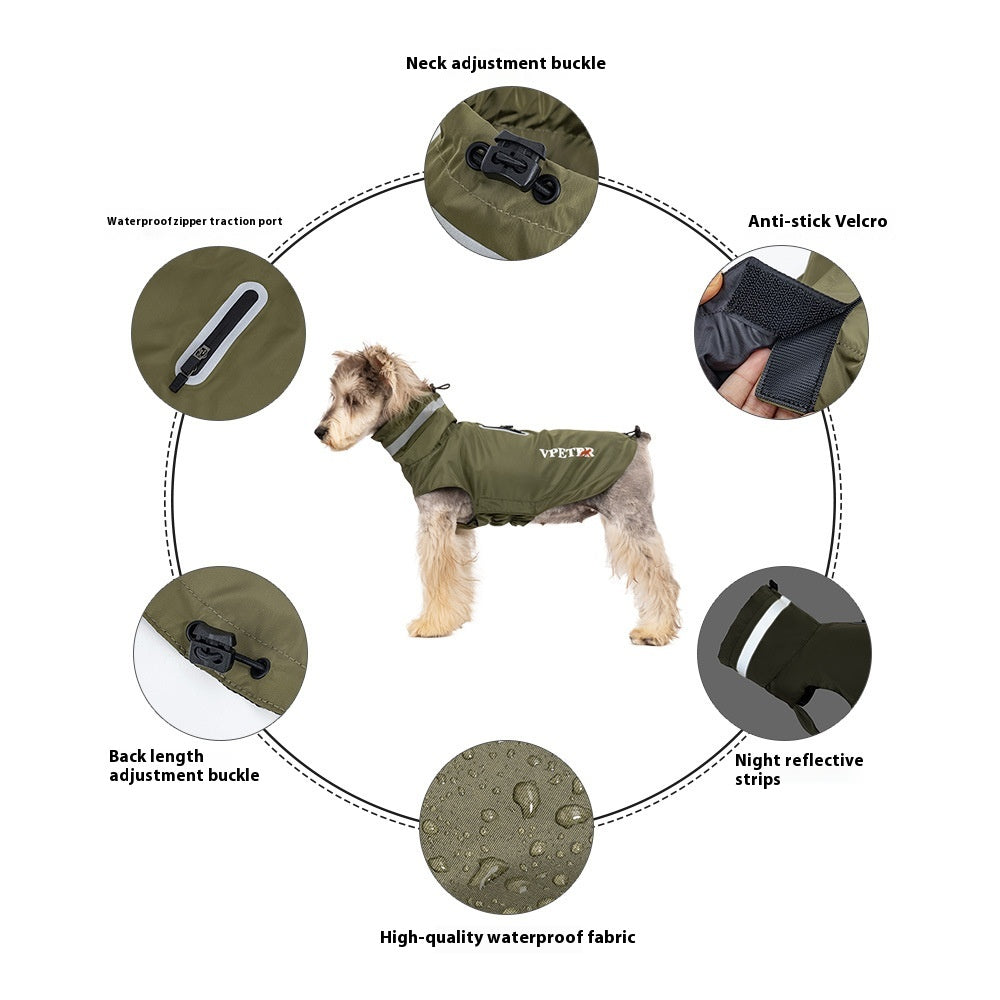 Reflective Windproof Dog Rain Poncho