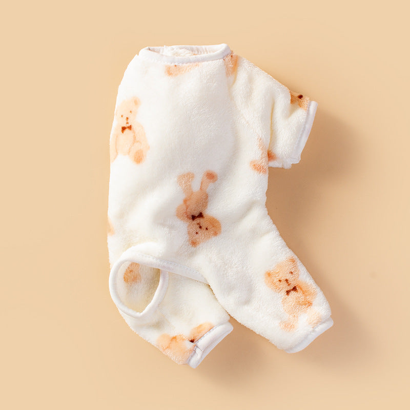 Four-Legged Flannel Outfit for Pet Bears