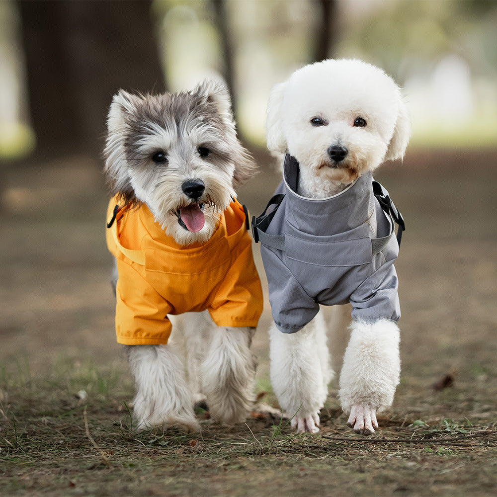 Two-Legged Waterproof Dog Raincoat With Traction