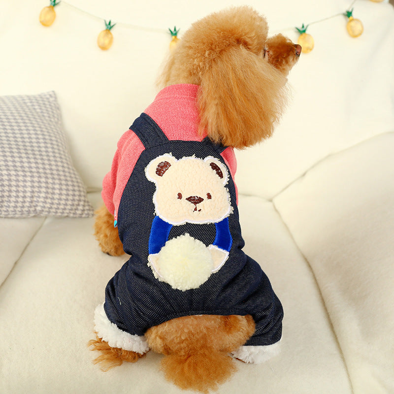 New Warm Thick Cotton Padded Coat Hug Bear Four Legged Coat