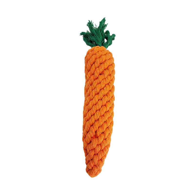 Chew-Resistant Braided Carrot Dog Toy