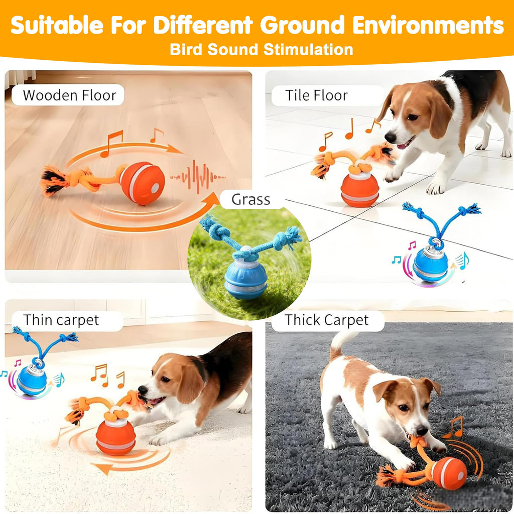 Interactive Dog Toys,Dog Ball Toy With Squeaky Birdsong Sound And Stimulation,Automatic Motion Activated Dog Toy For Boredom,Indoor Outdoor