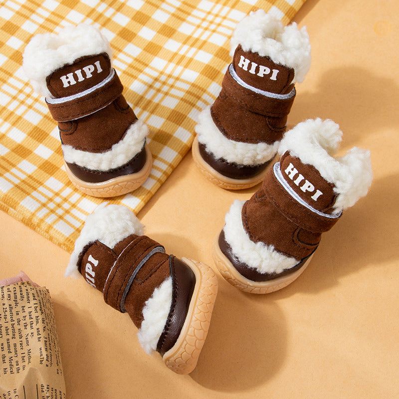 Autumn Winter Thickened Cotton Dog Shoes