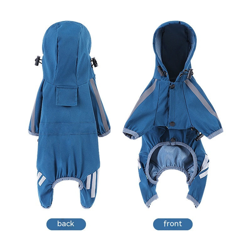 Reflective Cape-Style Raincoat For Big Dogs