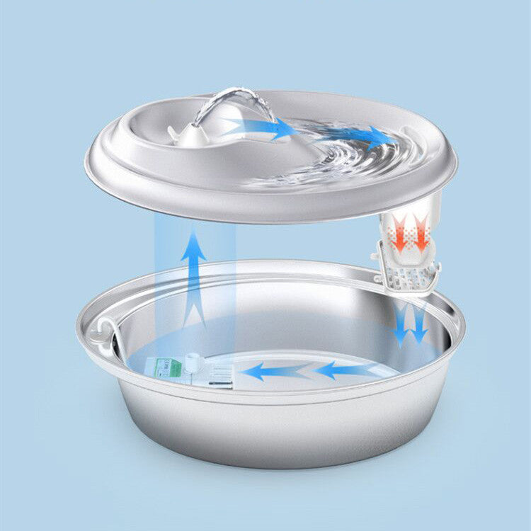 Stainless Steel Pet Water Dispenser Flow Circulation Filtration