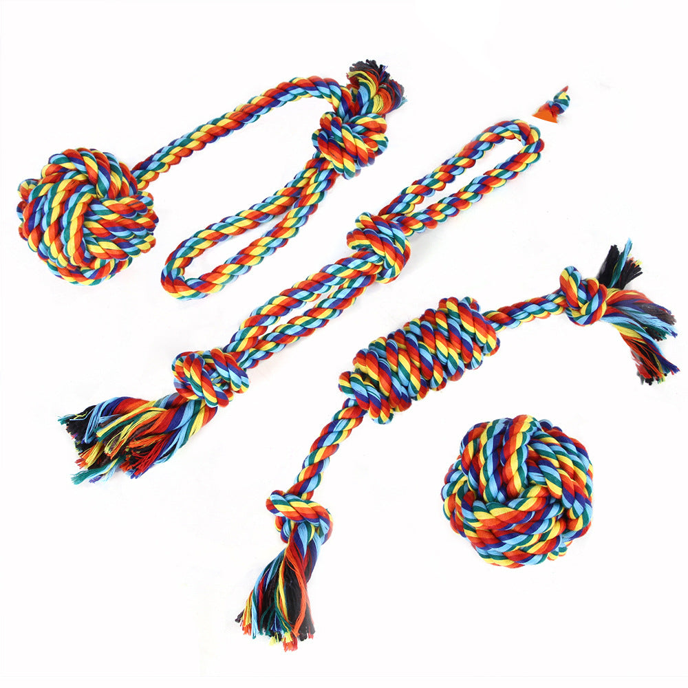 Dog Bite-Resistant Cleansing Cotton Rope Knot Set