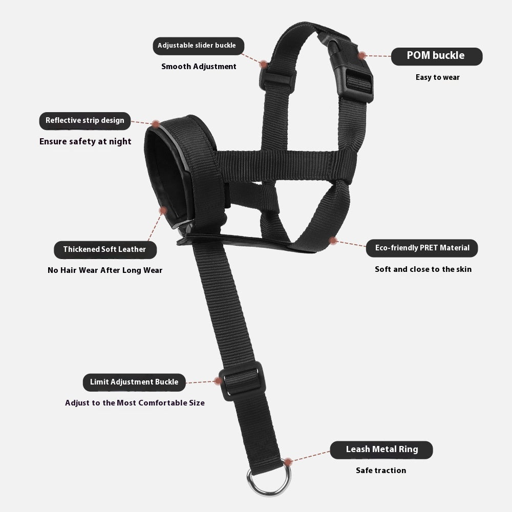 Adjustable Leather Anti-Bite Dog Muzzle