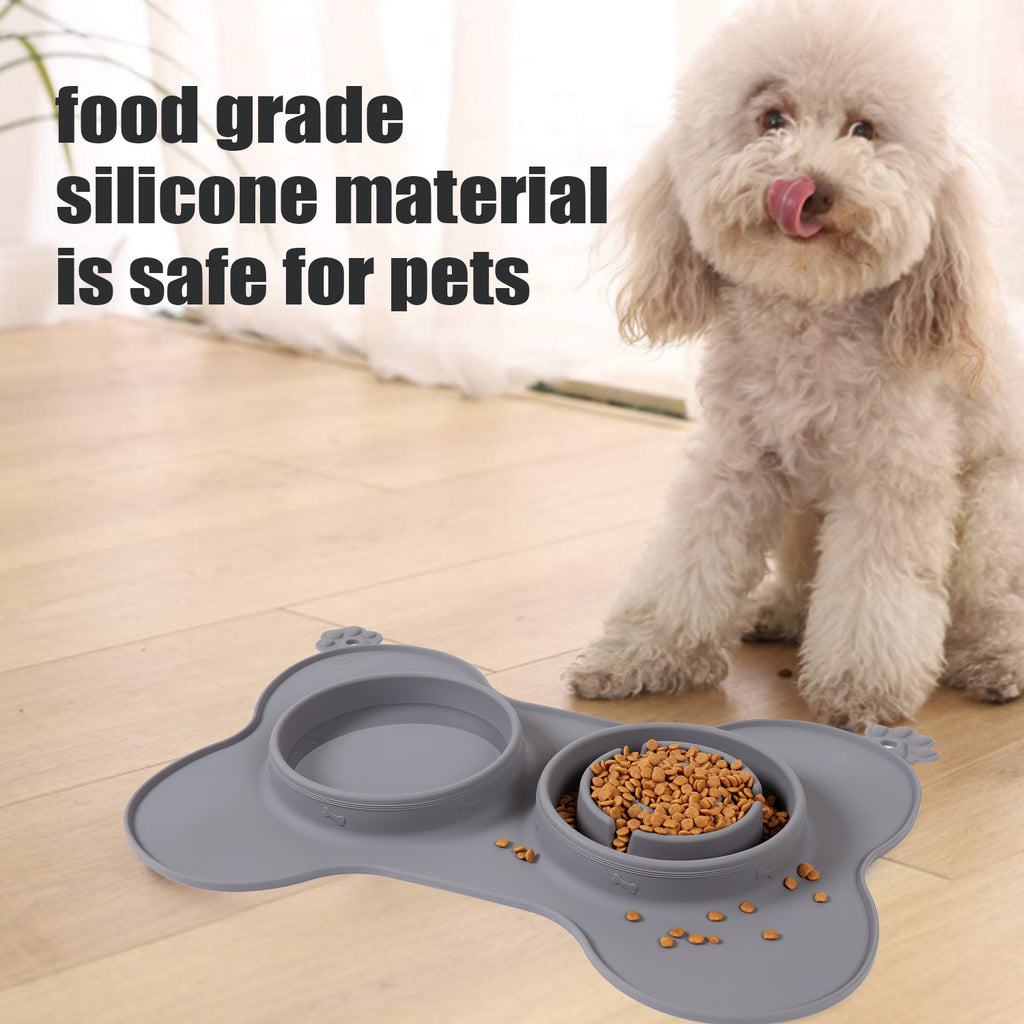 Choking Dog Bowl Double Bowl Pet Placemat