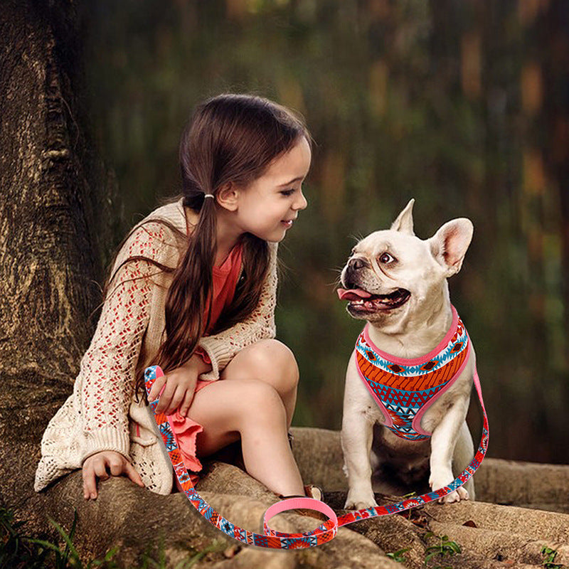 New Plaid Pet'S Chest-Back Trendy Small And Medium Sized Dog Breathable Chest Strap Dog Traction