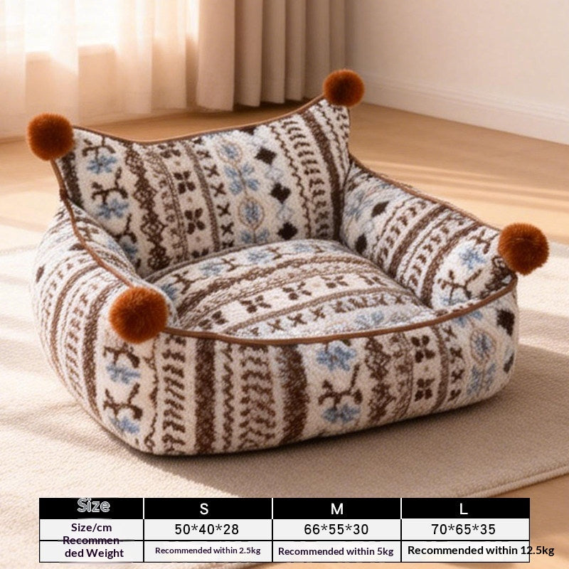Detachable And Washable Pet Sofa Bed, Warm Winter Nest