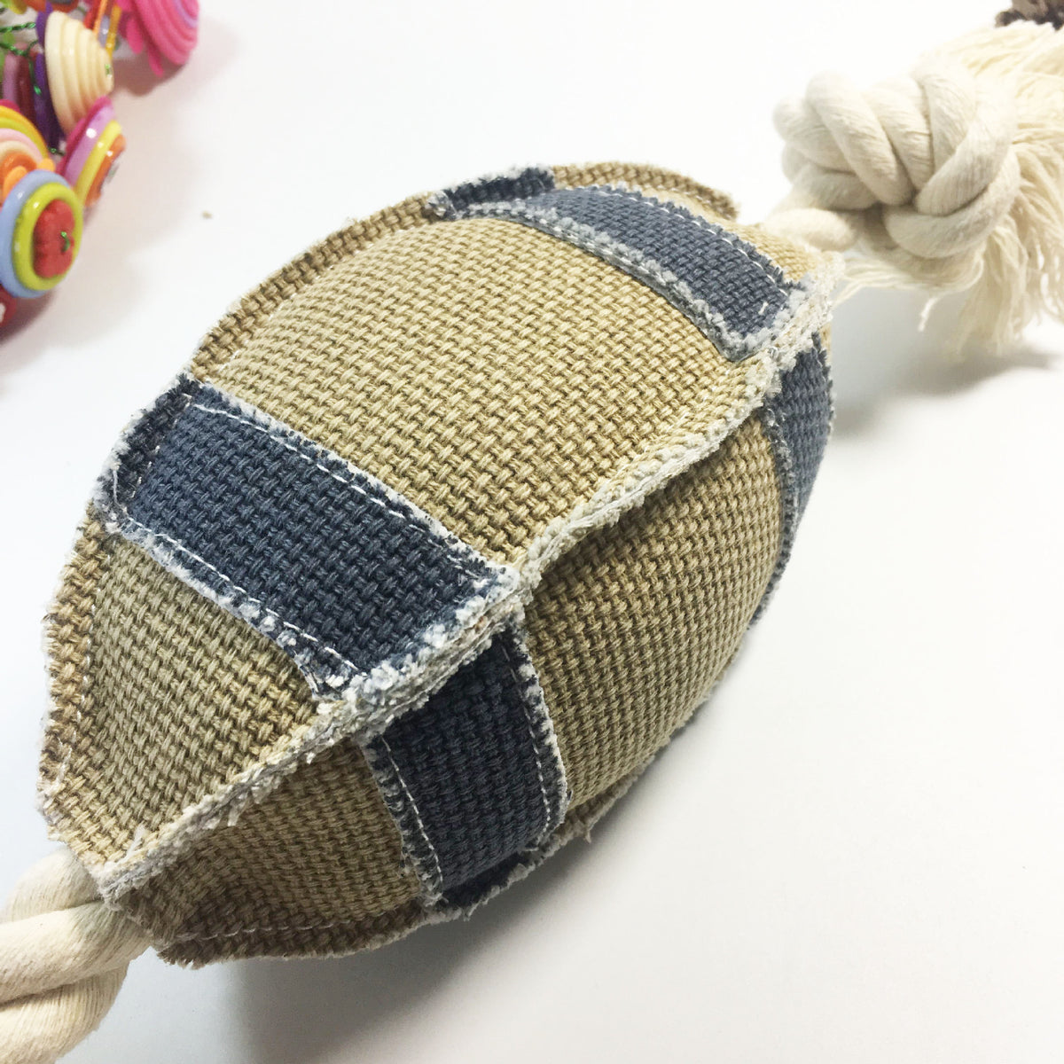 Linen Cotton Rope Dog Rugby Toy