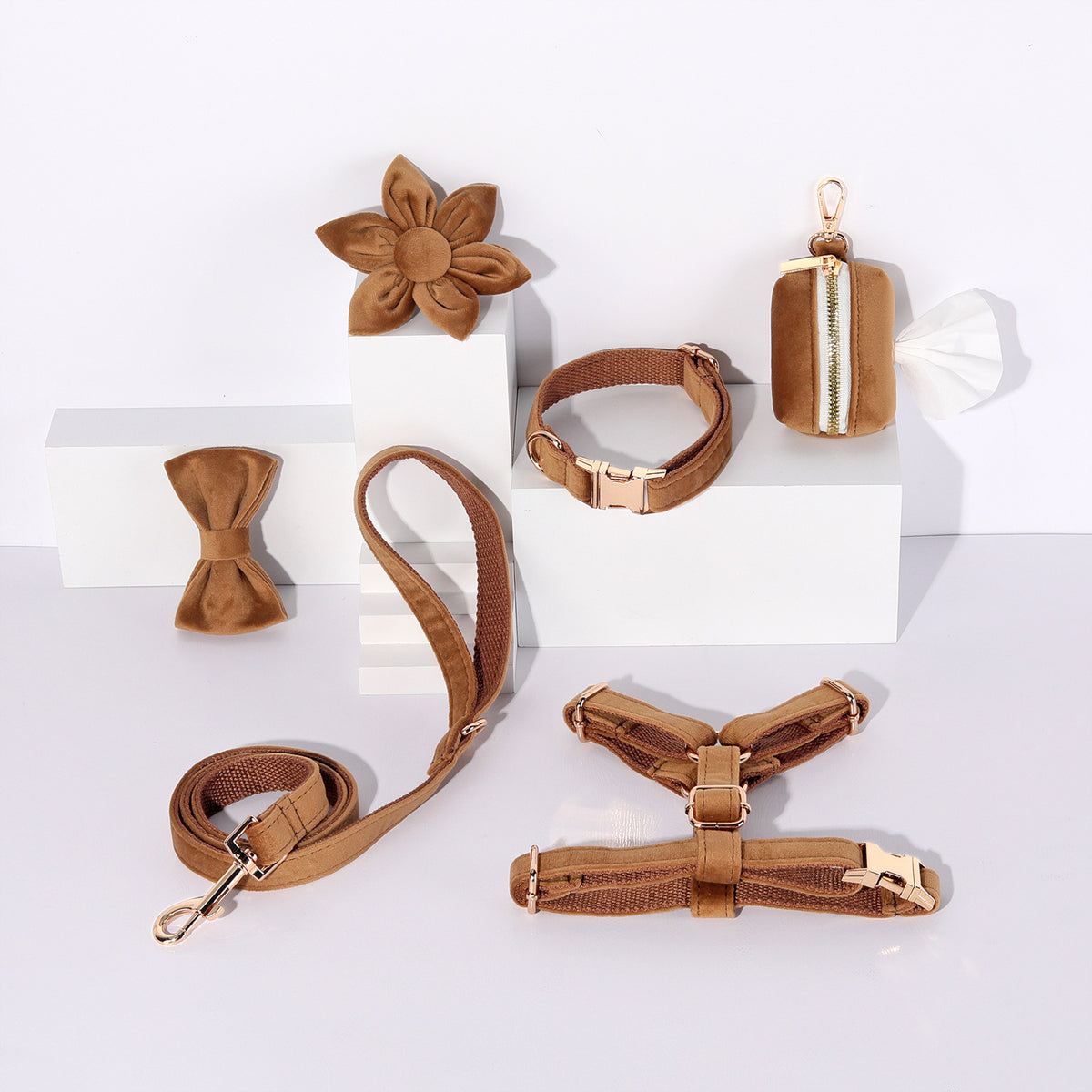 Pet Dog Lettering Collar Walking Velvet Hand Holding Rope