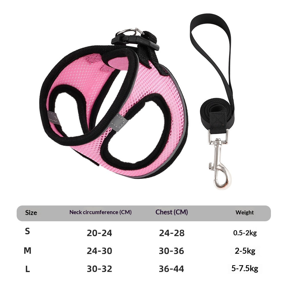 Vest-Style Mesh Harness and Leash Set