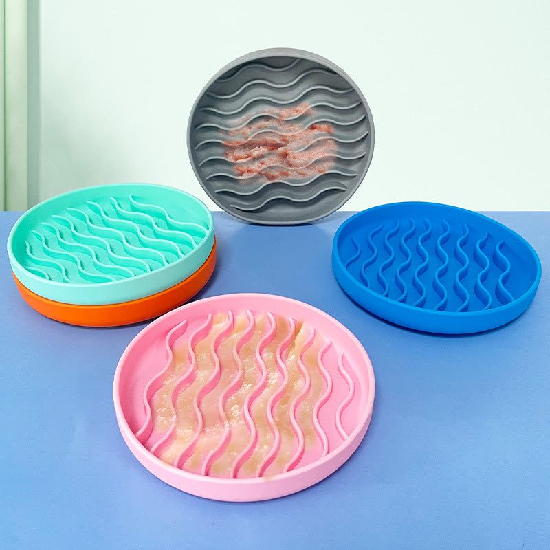 Silicone Pet Slow Food Corrugated Shape Dinner Plate