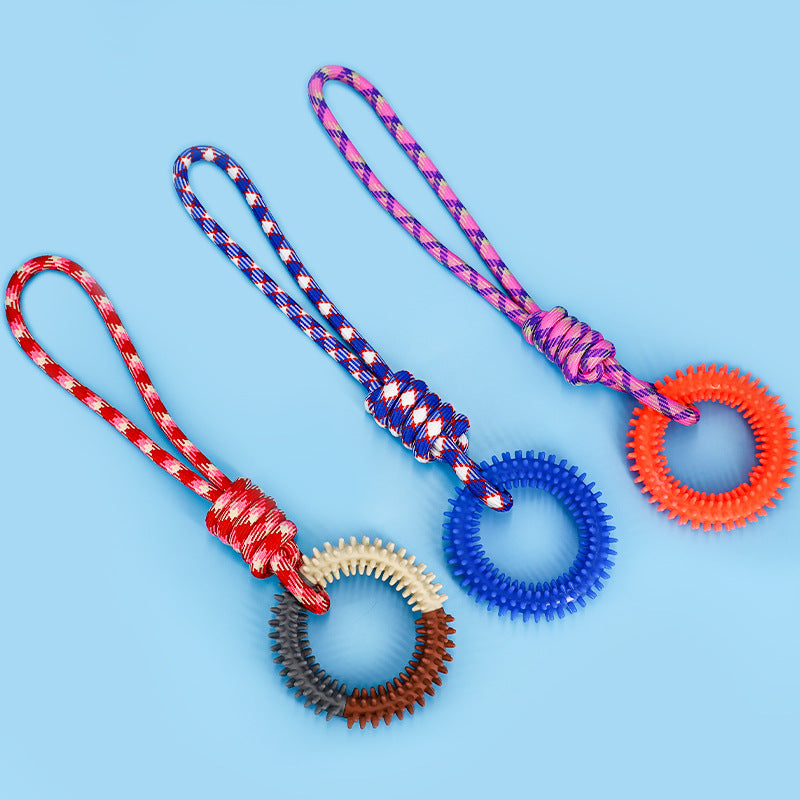 Bite Resistant Toy For Pets Dazzling Colored Braided Rope Puppy Knot Self Relieving Toy