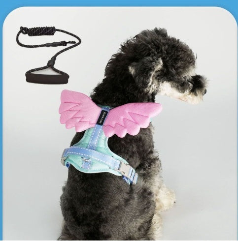 3D Wings Dog Harness With Leash Option