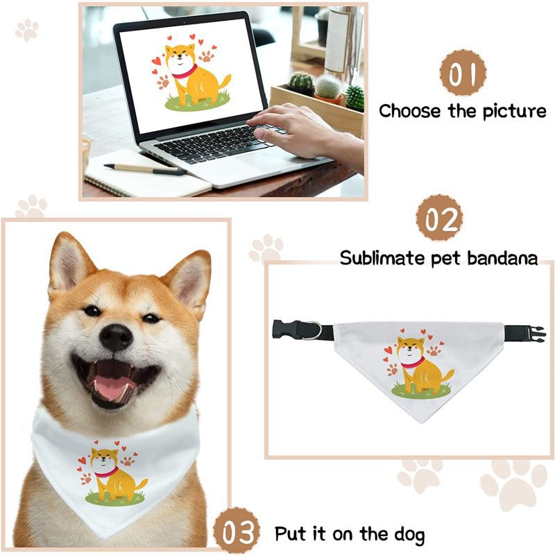 Fashion Adjustable Personalized Thermal Transfer Dog Scarf