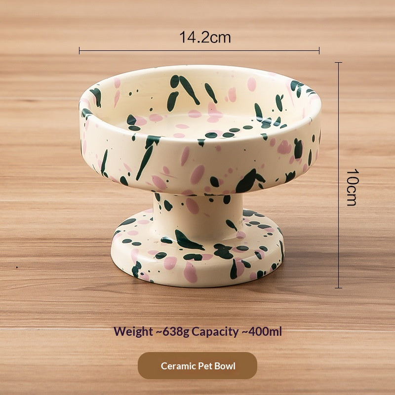 Ink-Splashed High Pet Bowl