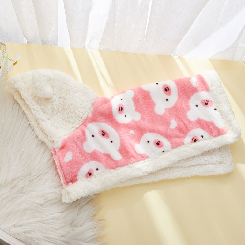 Thickened Flannel Hooded Shawl Pet Pajamas