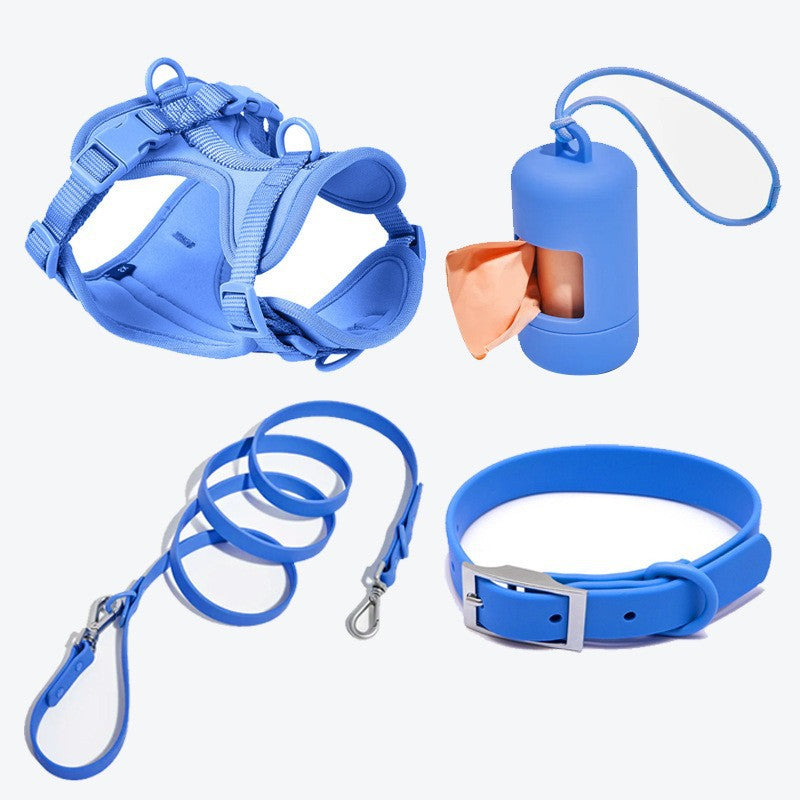 Double Layer Pet Chest Strap Set With Pvc Traction Rope