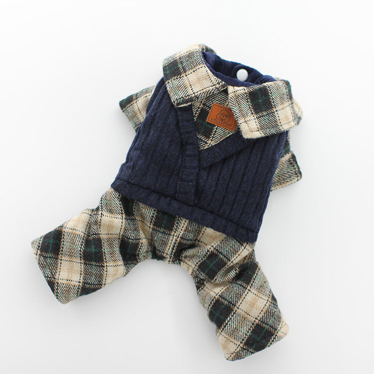 Deep Plaid Sweater Couple Pet